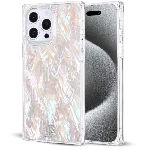 Image of COCOMII Rectangle for iPhone 15 Pro Max Case, Mother of Pearl