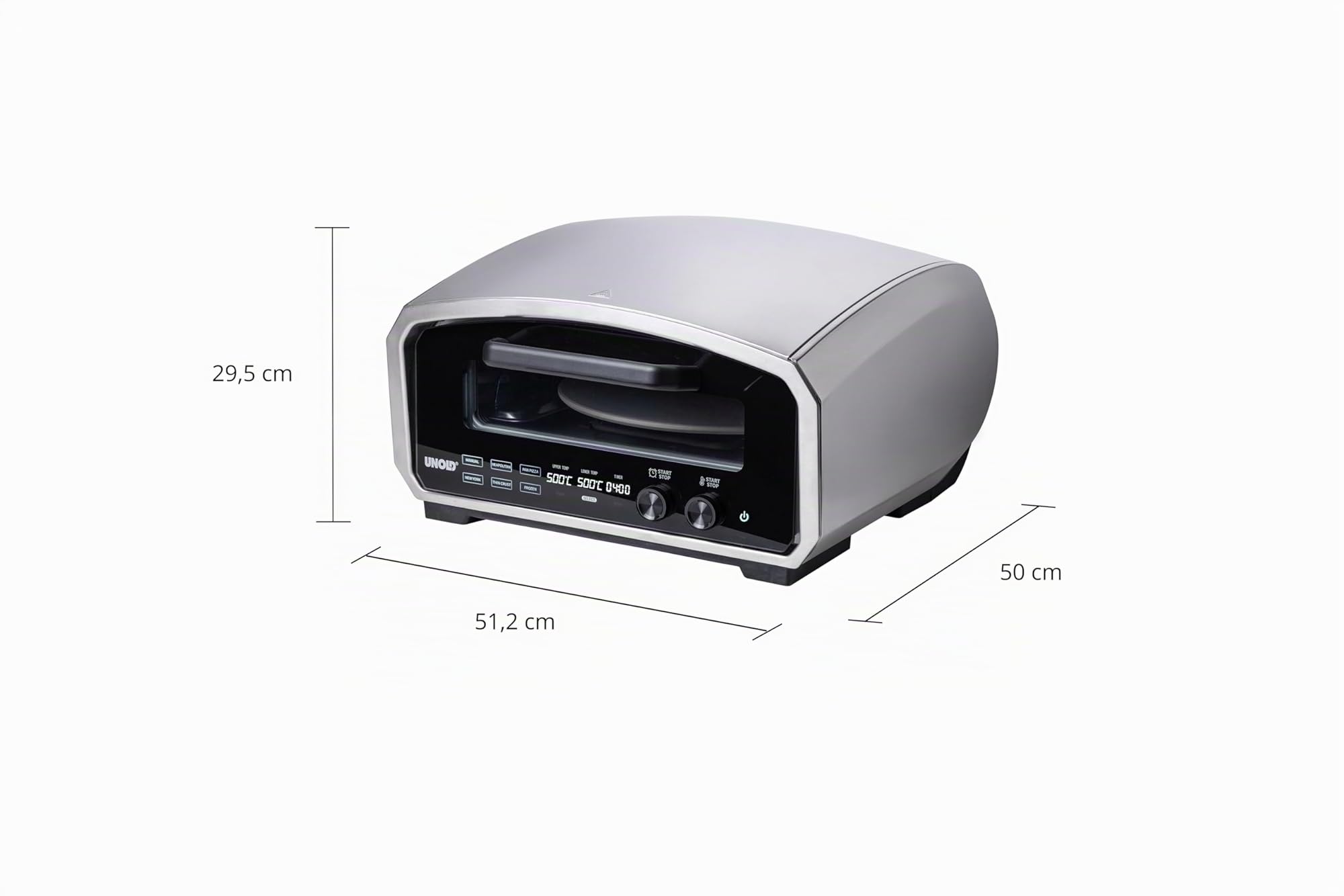 Unold 68916 Pizzaofen Enzo Inkl. Pizzastein, 500?c (68916)