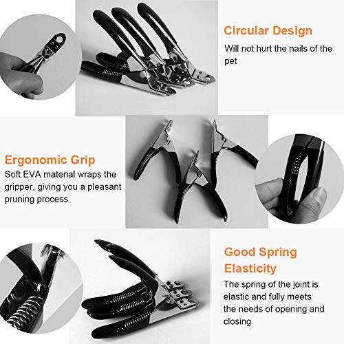 Fdit Pet Nagelschere, Cat Claw Scissors Nagelknipser Claw Clamps Praktisches Nagelschneidewerkzeug für Hunde und Katzen Pet Salon, Ideale Geschenkauswahl (Schwarz)