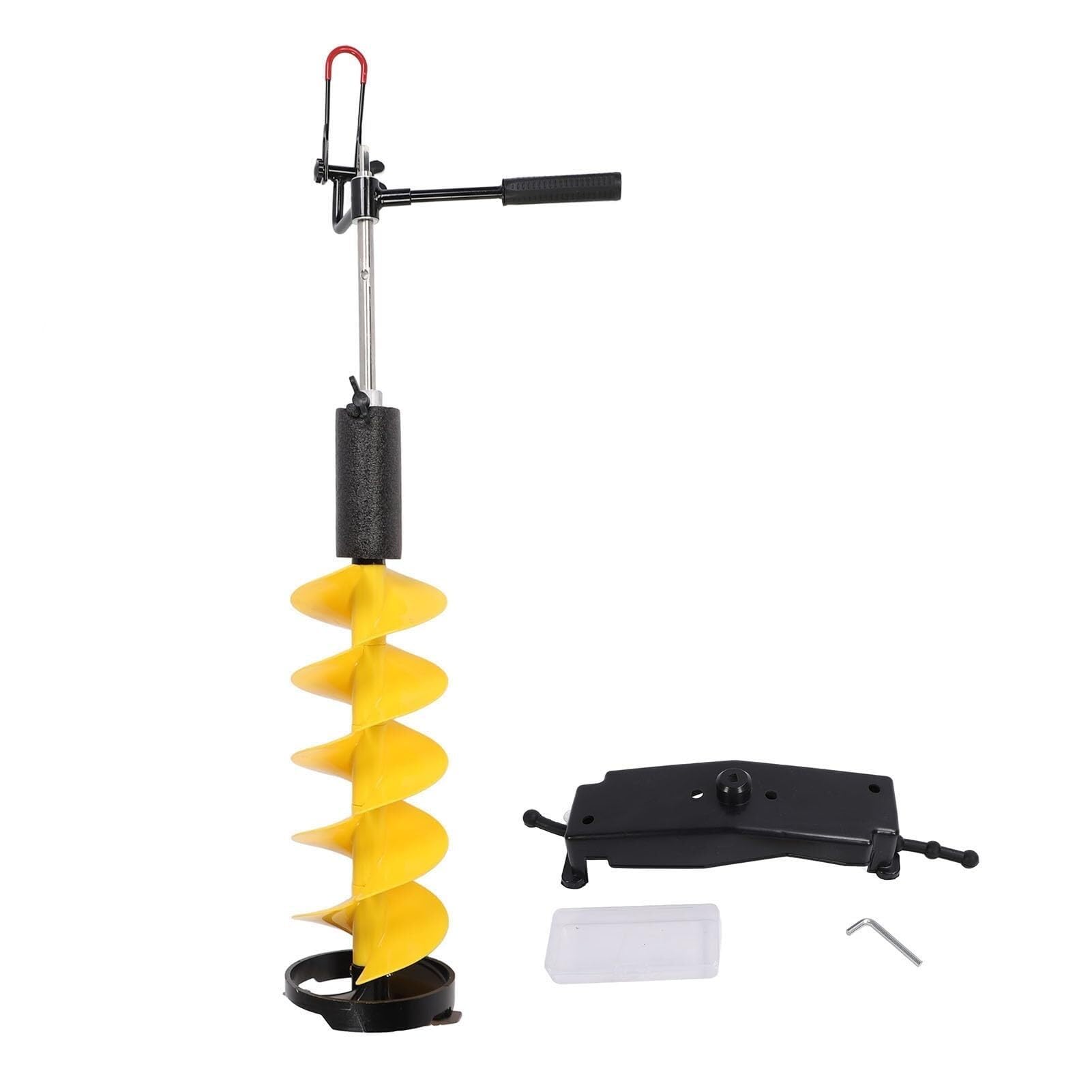 HEQIM Nylon and Aluminum Deep Water Ice Fishing Tool, 8 Inch Ice Auger Auger, 28 Inch Long with 70cm Extension Rod