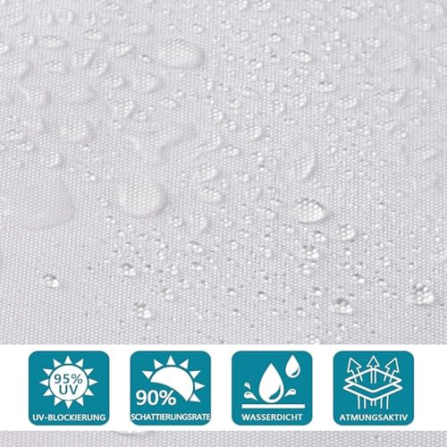 Toile rectangulaire imperméable 160 x 380 cm en PES haute densité blanc - 4