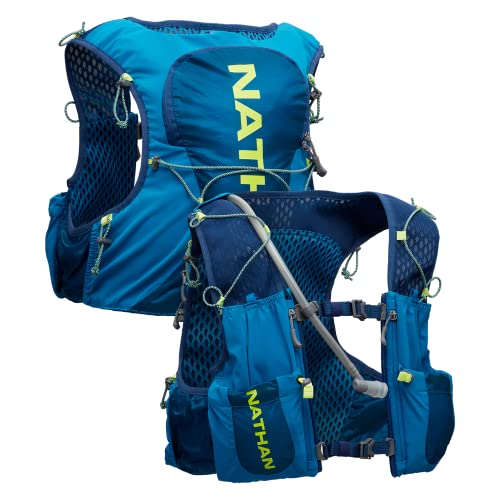 Nathan Vapor Air 3.0 7 Liter Hydration Vest w/ 2L Bladder, Air Mesh Shoulder Straps, Front Pockets & Back Zipper Pocket, Breathable & Moisture Wicking