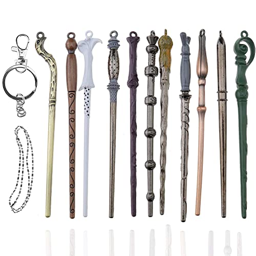 YESSINC 11 Stück Harry Potter Mini-Zauberstab Hogwarts Heiligtümer des Todes Halskette Anhänger Magic Academy geeignet für Erwachsene und Kinder Cover