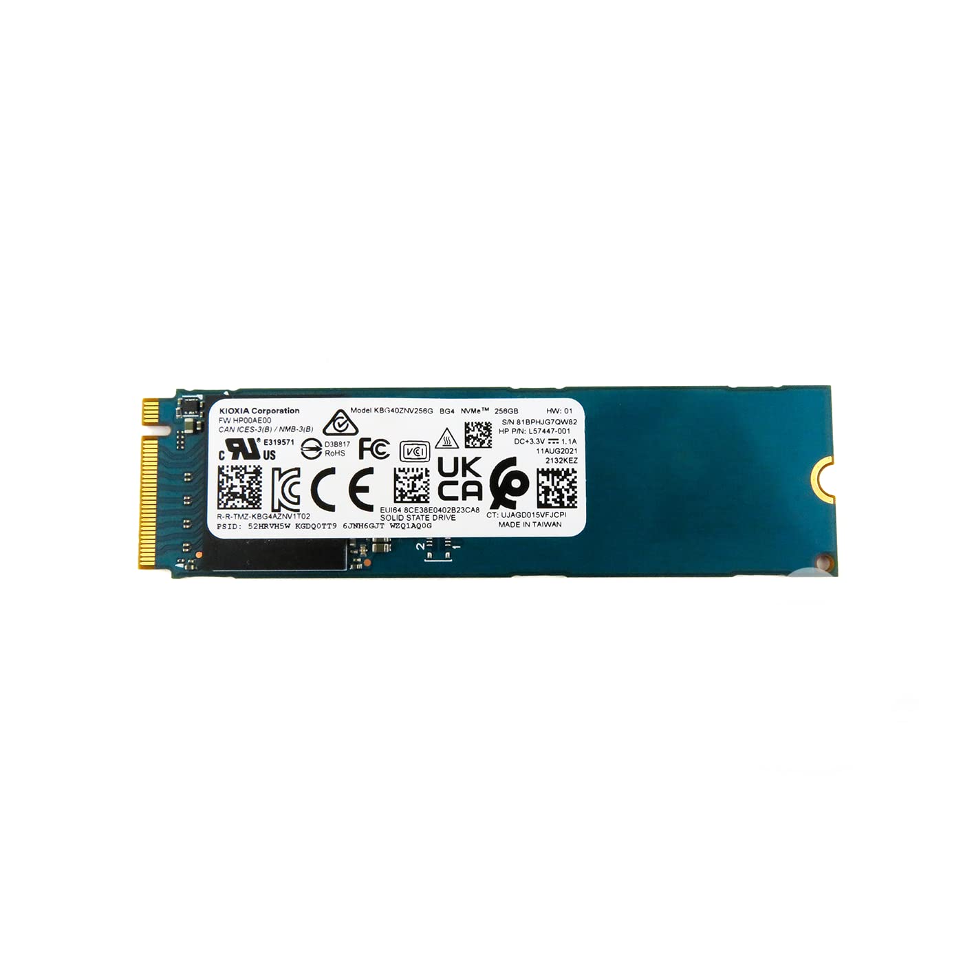Kioxia 256GB PCIe NVMe M.2 2280 SSD Internal Solid State Drive ...