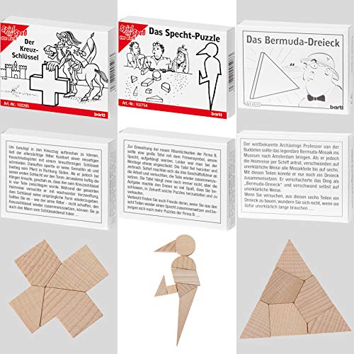 Bartl 500268 Knobelspiele aus Holz Puzzle Set E (9 Puzzles) Geschicklichkeitsspiele für Erwachsene und Kinder – Ansicht 4