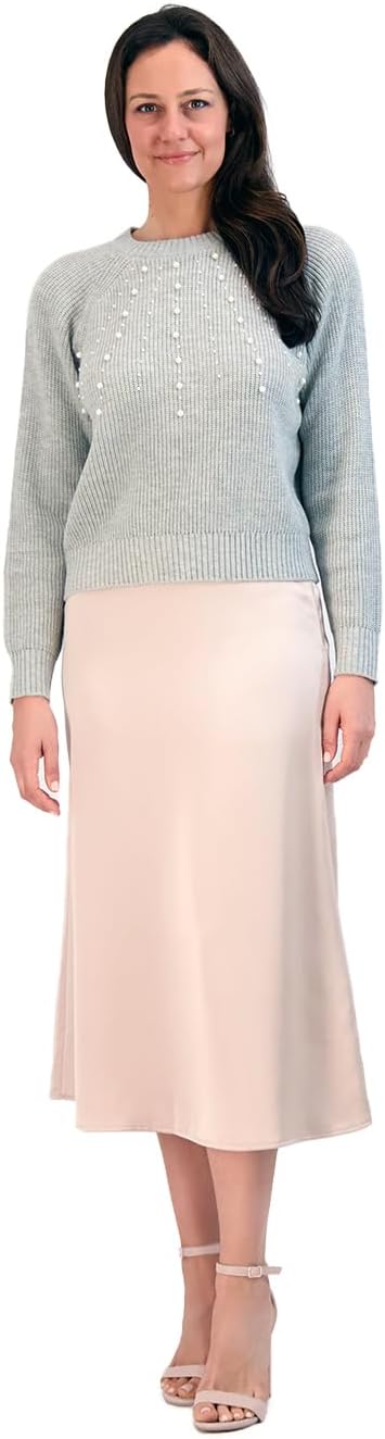 French Connection Women's Satin High-Waisted Midi Skirt - Flared A-Line, Chic Casual Style for Work or Weekend - Image 5
