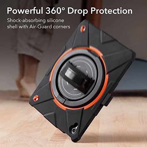 Esr For Ipad 10Th Generation Case With Tempered-Glass Screen Protector, Rugged Full Body Protective Cover For Kids, Rotatable Hand Strap, Detachable Shoulder Strap, Pencil Holder, Alpha Black #TOP2