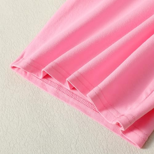 Image of LYSMuch Toddler Baby Girls Ruffle Sleeve Shirt Plain Solid Sleeveless Tshirt Top Blouse Kids Casual Clothes(Pink, 1-2T)