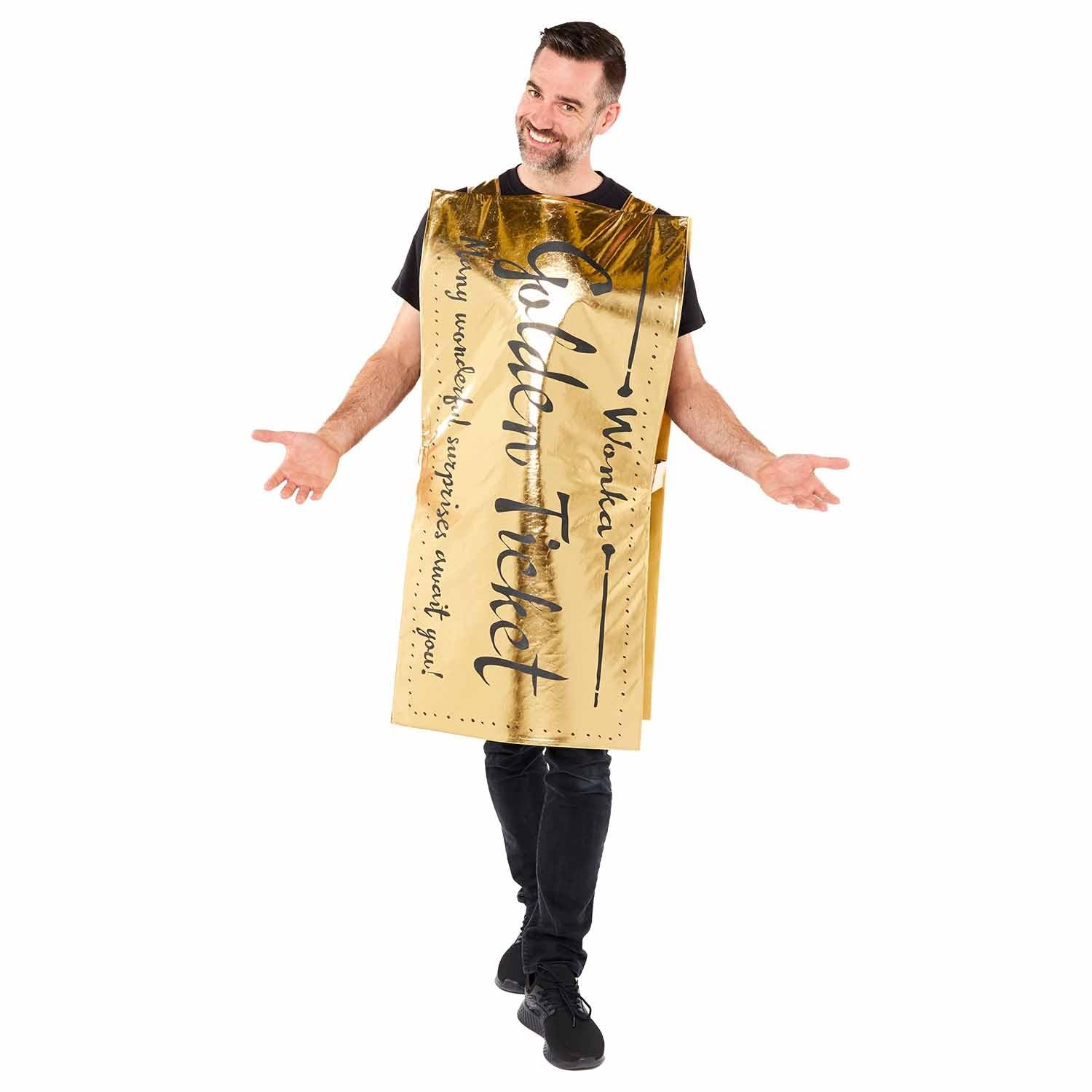 Amscan - Officially Licensed Roald Dahl Golden Ticket Adults Costume Size: S-XL