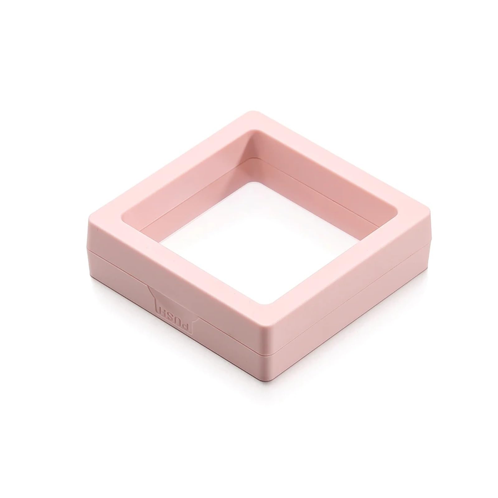 20pcs Colorful 3D Floating Display Case Jewelry Storage Box Film Suspension Hand String Bracelet Elastic For Earring Necklace Bracelet(Pink,9x9cm)