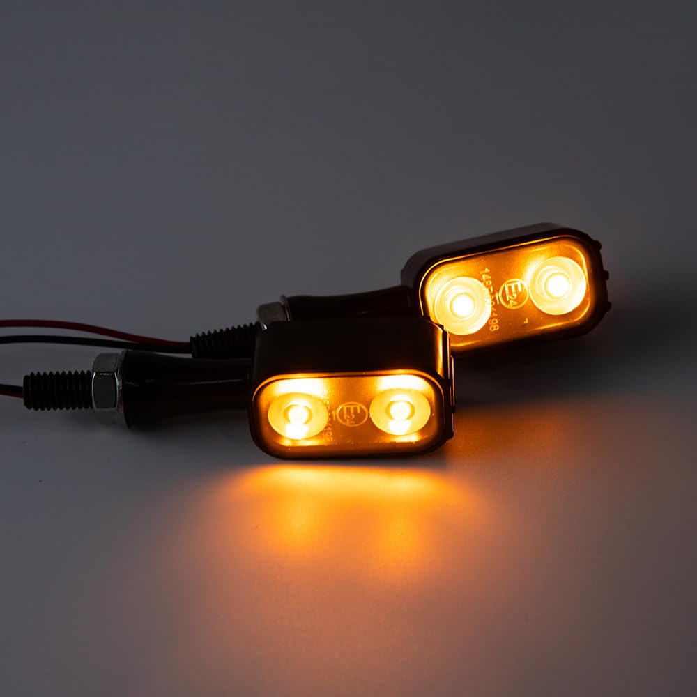Universale Frecce Moto LED Omologate E24 Mini frecce Led Moto (Negro)