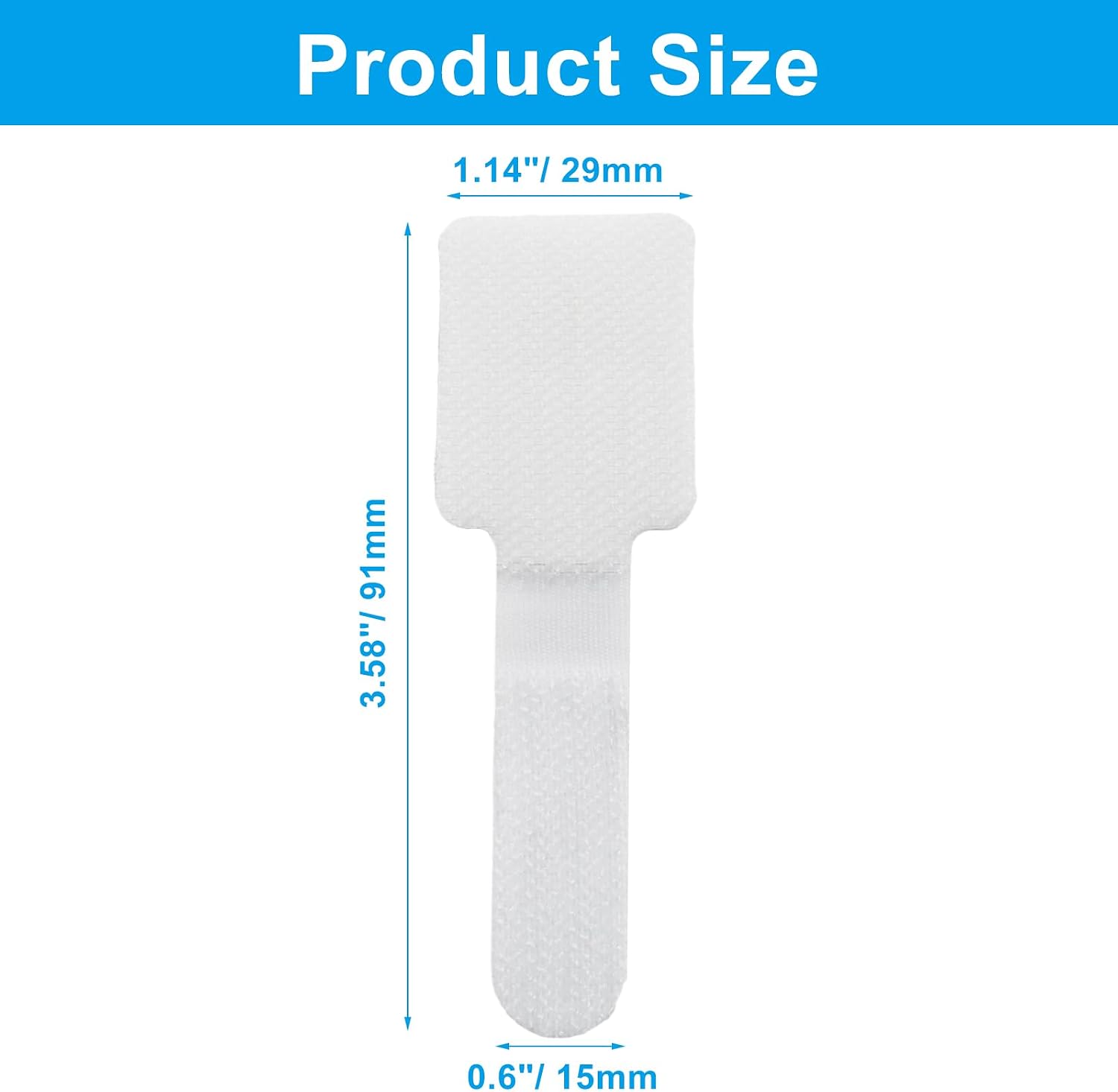 Hordion 80PCS Hook and Loop Cable Straps, Adhesive Cable Ties (White) image 2