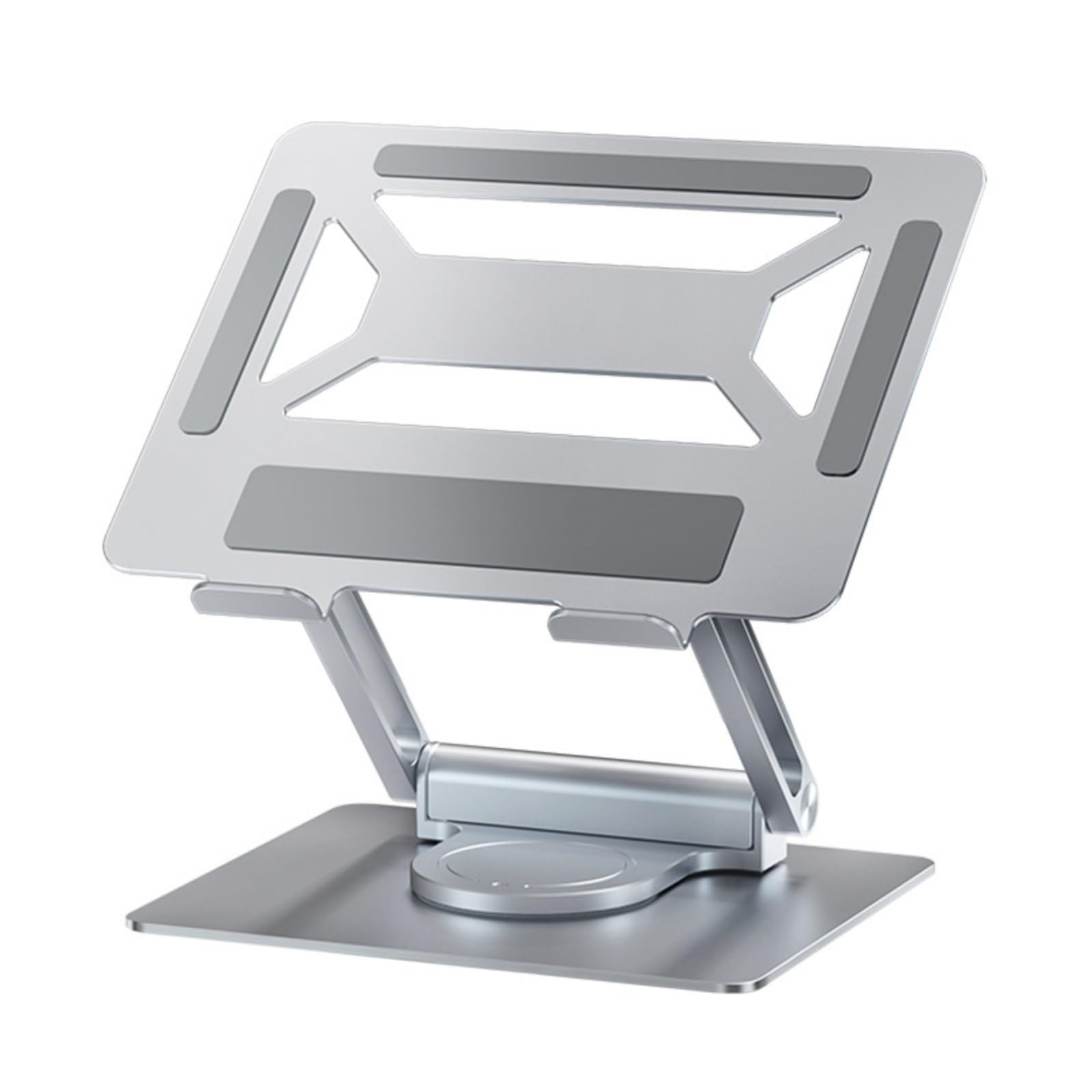 Supporto Laptop con Docking Integrata Supporto Notebook Riser Regolabile Pieghevole Struttura a Snodo in Lega D Alluminio Base Stabile con Usb Adatto per Ufficio, Argento