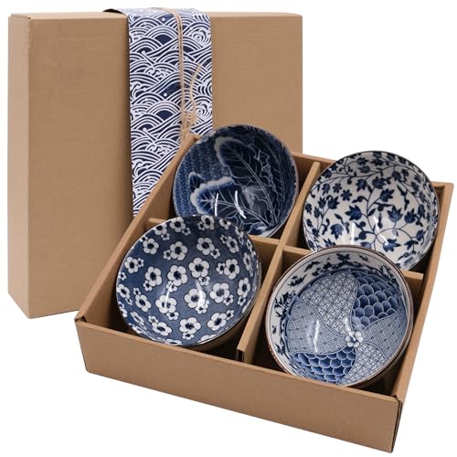Fahibin bols en porcelaine pour soupes 300 ML, 4 Bol Petit Dejeuner Ceramique,bols à dessert en...