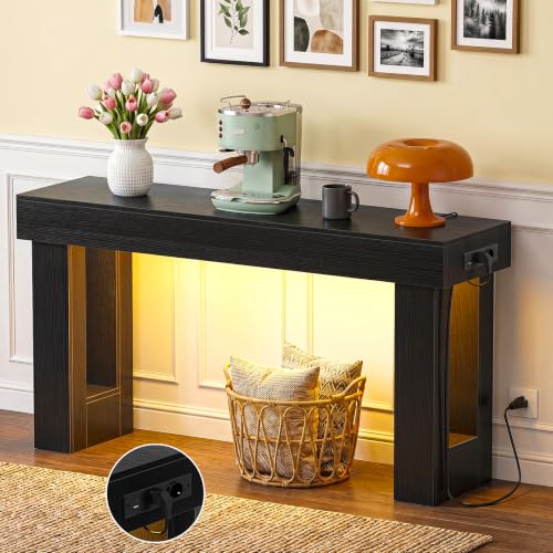 Homieasy Mueble Entrada Recibidor, Mesa Consola 120 Cm para Recibidor Y Salón, Mesa Sofá Estrecha Moderna para Pasillo - Negro
