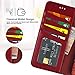 Arae Wallet Case for iPhone Xs Max PU Leather flip case Cover [Stand Feature] with Wrist Strap and [4-Slots] ID&Credit Cards Pocket for iPhone Xs Max 6.5 inch - Wine red