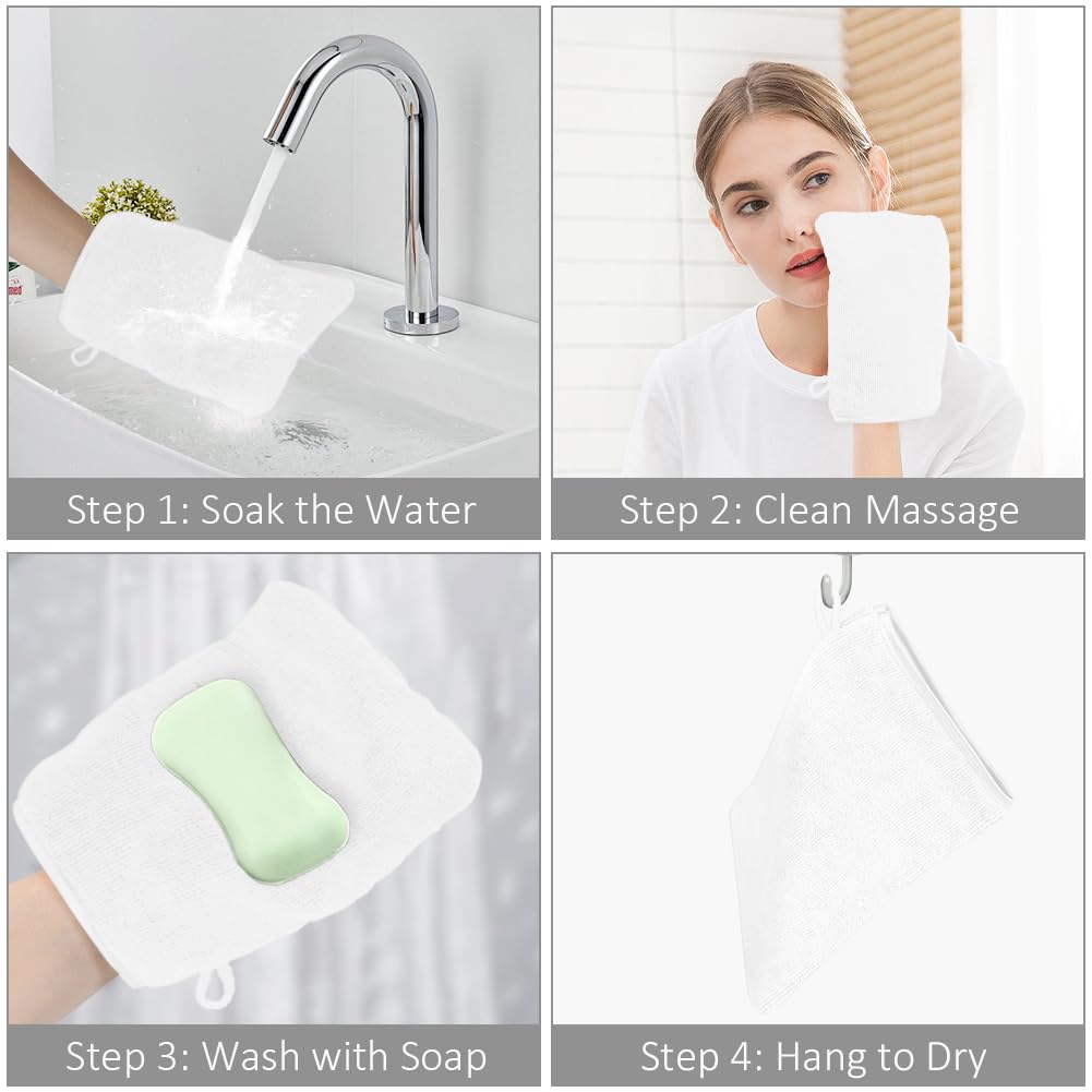 8 Guanti Da Bagno In Microfibra - Super Assorbenti, Morbidi, Per Viso E Corpo - Foto 7