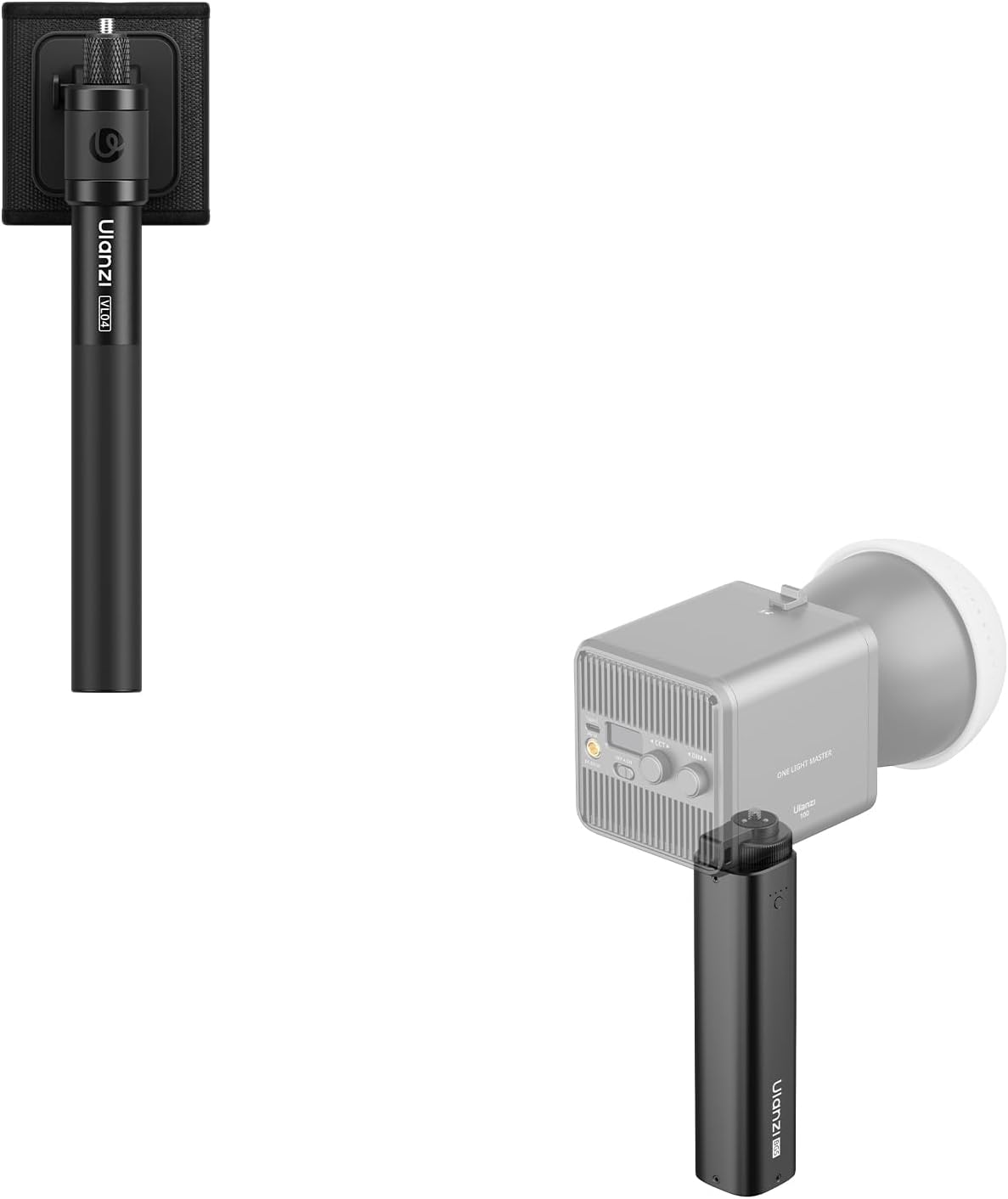 ULANZI VL04 Invisible Selfie Stick ClipMate and BG5 Handheld Battery Grip