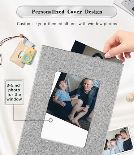 Ejblfe Photo Album 4X6,Linen Cover Slide-In Photo Album Book Can Holds 100 4X6 Photos With 50 Black Sheets For Family,Wedding,Baby And Holiday Pictures thumb #1