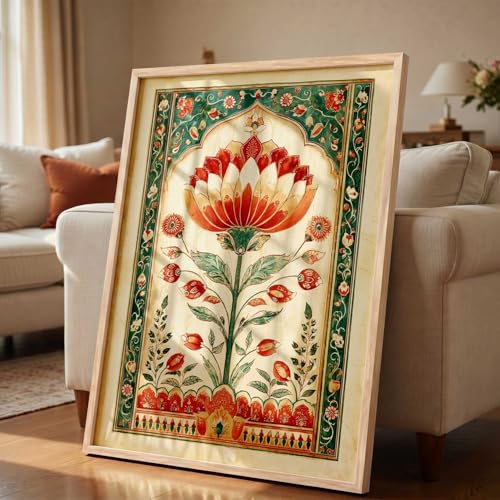 Image of kotart Madhubani Art Wall Painting Traditional Home Decoration With Frame For Living Room Bed Room Hotel Wall Decor Digital Reprint (19x25 inch)