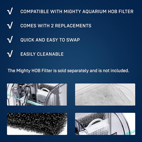 Image of SubstrateSource Mighty Aquarium Filter HOB Replacement Media - Replacement for Fish Tank Filters, Hang-on-Back Small Aquarium Filter Replacement Filter Cartridge, L MG12 Replacement Cartridge, 2-Pack
