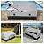 RUN.SE Outdoor Waterproof Storage Box, 150 Gallon, Waterproof PE Tarpaulin Deck Box w/Galvanized Metal Frame, All-Weather Protection & Portable, for Porch, Garden, Poolside, and Yard (Black & Grey)