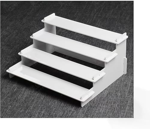 【Espositore A più Livelli in Acrilico】:Display stand con 4 gradini trasparenti per mostrare la tua collezione di rossetti, smalti per unghie e artigianato in modo elegante e organizzato.