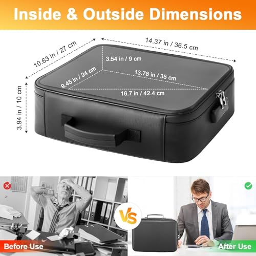 Image of FEDDE Fireproof Waterproof Document Bag with Lock - Portable Waterproof Document Organizer for Important File - Fire Proof Travel Storage Case with Zipper for Laptop, Passport, Certificates, Cards