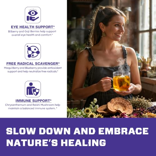 Image of VailHerbTea Bilberry Extract Tea Bags for Eye Health, 50 Count