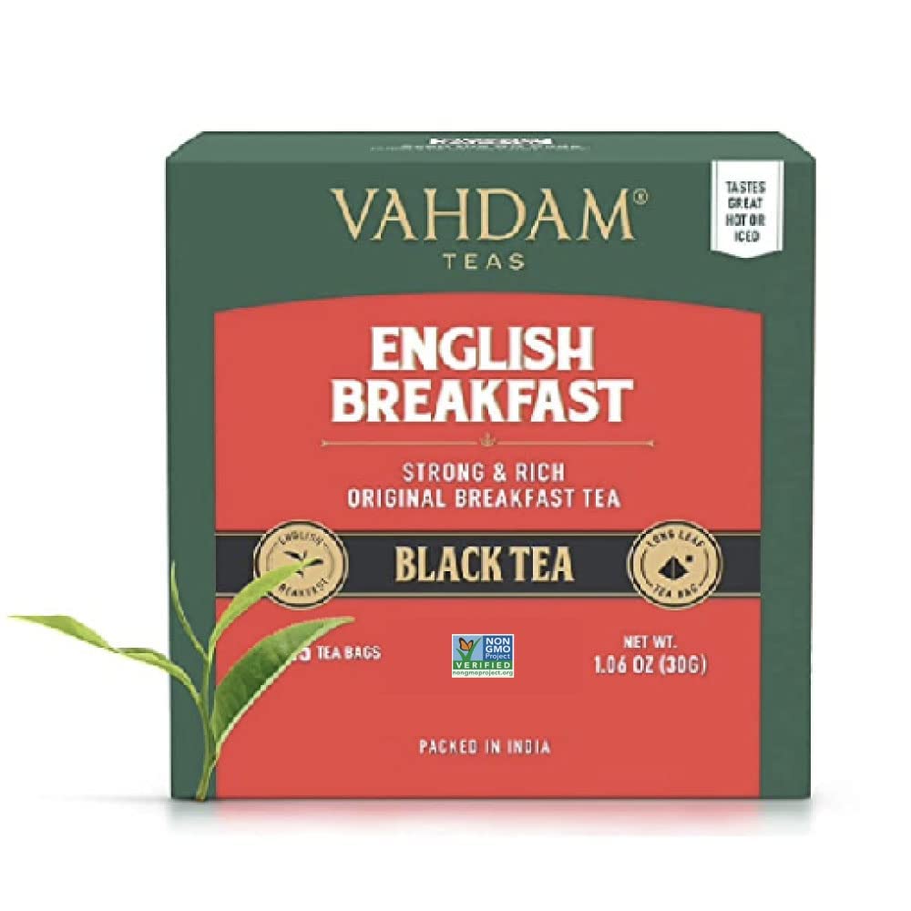VAHDAM, English Breakfast Black Tea Bags (15 Count) High Caffeine, Gluten Free | Individually Wrapped Pyramid Tea Bags | Strong, Robust & Flavoury | Direct from Source (B074MWJ833) Amazon Price History, Amazon Price Tracker