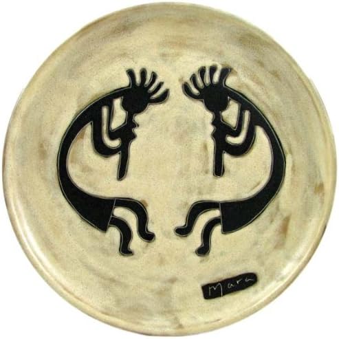 Mara Ceramic Stoneware 12 Inch Dueling Kokopelli's Serving Plate