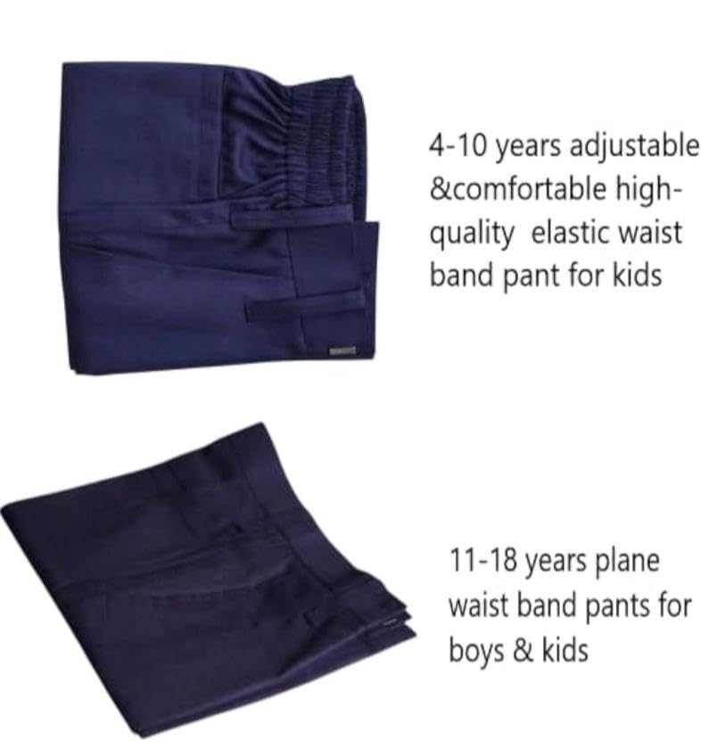 Image of Kendriya Vidyalaya KV School Uniform Pants for Boys and Girls, Half Elastic, Readymade, Comfortable and Durable Trouser