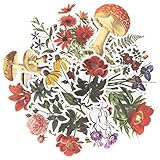 Knaid Vintage Flower Large Sticker Set (60 Pieces) Decorative Botanical Washi Stickers for...