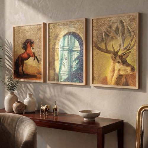 Image of Kotart Set of 3 Framed Painting for Wall Decoration Abstract Paintings Modern Art - Wall Painting for Living Room Bedroom - Paintings with Frame - Room Decor /Wall Decor - Set of 3 - D (Art 2, 19x25 inch)