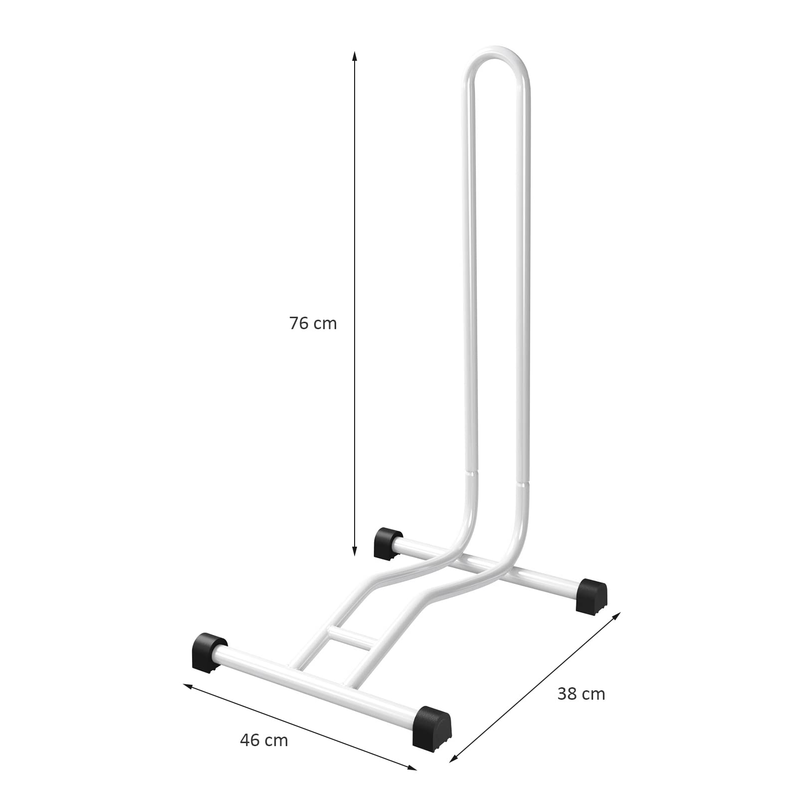 4 x WELLGRO Fahrradständer - Stahl, sicherer Stand - Farbe weiß
