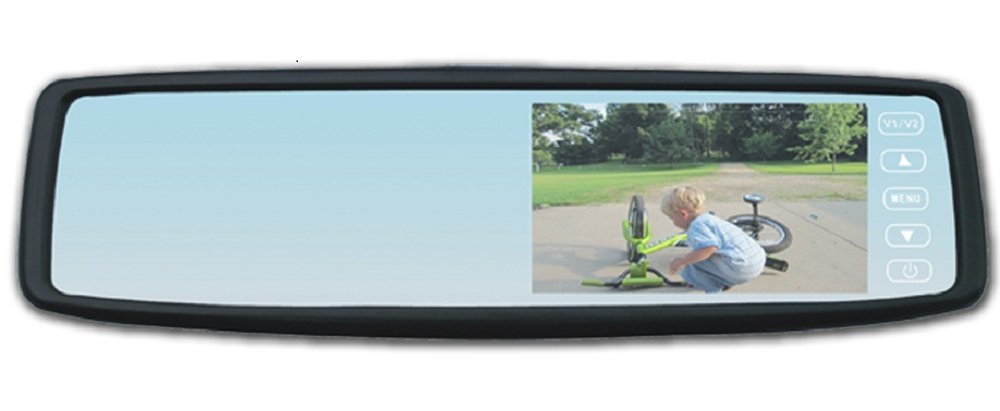 TD43R-VPK VW/Audi Black Rear View Mirror with 4.3" Display Monitor