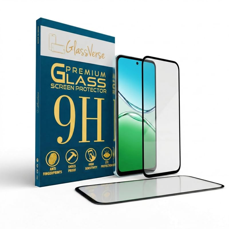 Image of GlassVerse 9H Tempered Glass For Oppo A5 5G (Pack Of 2) with Free Installation Kit. Full screen Coverage - 6.67 inch