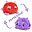TeeTurtle - The Original Reversible Monster Plushie - Purple + Red Fuzzy - Cute Sensory Fidget Stuffed Animals That Show Your Mood - Perfect for Halloween! 4 inch