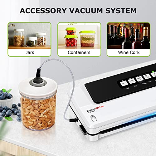 Bonsenkitchen Vakuumiergerät, Vakuumierer, Lebensmittel Bleiben bis zu 8x Länger Frisch, Folienschweißgerät für trockene… – Bild 5