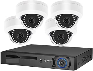 Wireless Security Camera System 8MP 4K Face Detection Security Camera System POE NVR Kit CCTV Video Record Outdoor Dome Home AI Human Surveillance Camera (Size : None, Color : 4CH NVR 4 AI Camera)