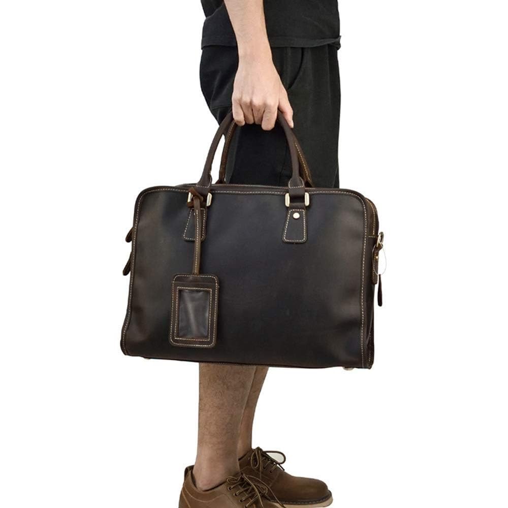 torba na ramię skórzana teczka dla mężczyzn 15-calowy laptop crossbody torba listonoszka etui do podróży służbowej teczki do pracy