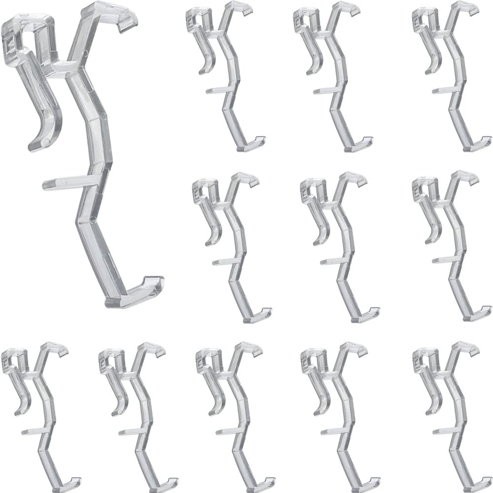 Valance Clips 20pcs 2.5inch Clear Plastic Hidden Retainer Holder Clip for Window Blind Valance,Horizontal Faux & Wood Blinds Parts