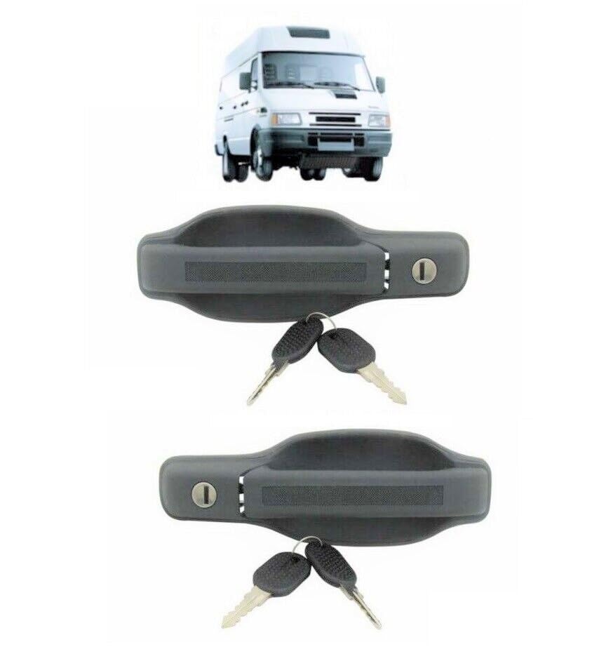 Generico COPPIA MANIGLIA APRI PORTA ANTERIORE SX+DX CON CHIAVI COMPATIBILE CON IVECO DAILY 1989-1999 CON CHIAVI DIVERSE