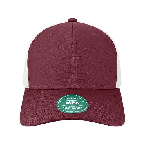 Joe's USA | Legacy MPS Maroon/White Mid-Pro Snapback Trucker Cap - OSFM - 1 Pack