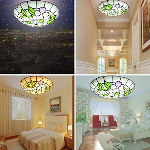Plafonnier rétro vitrail de 40 cm à intensité variable pour couloir et salon - 5