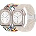 Produktbild 2ST Geflochtens Solo Loop für Apple Watch Armband 41mm 40mm 45mm 44mm 49mm 42mm 38mm Herren/Damen,Dehnbarer Nylon Band Armbänder für die iWatch series 9 8 7 6 5 4 3 se Ultra/2 Polarstern/Pride