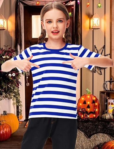 Image of Deerose Kids Striped Shirts Short Sleeve Boy Girls July 4th Patriotic Tee Top 3-14 Years