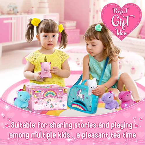 Kmuysl Unicorn Plush Toys For Girls Ages 3 4 5 6 7 8+ Year Old - 5 Pcs Unicorn Stuffed Animals, Soft Plush Toys Set, Idea Xmas Valentines Easter Birthday Gifts For Kids #TOP3