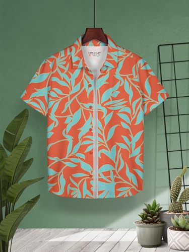 Image of HELLCAT Yellow, Olive Trendy Regular Fit Printed Causal Shirt for Boys - Pack of 2