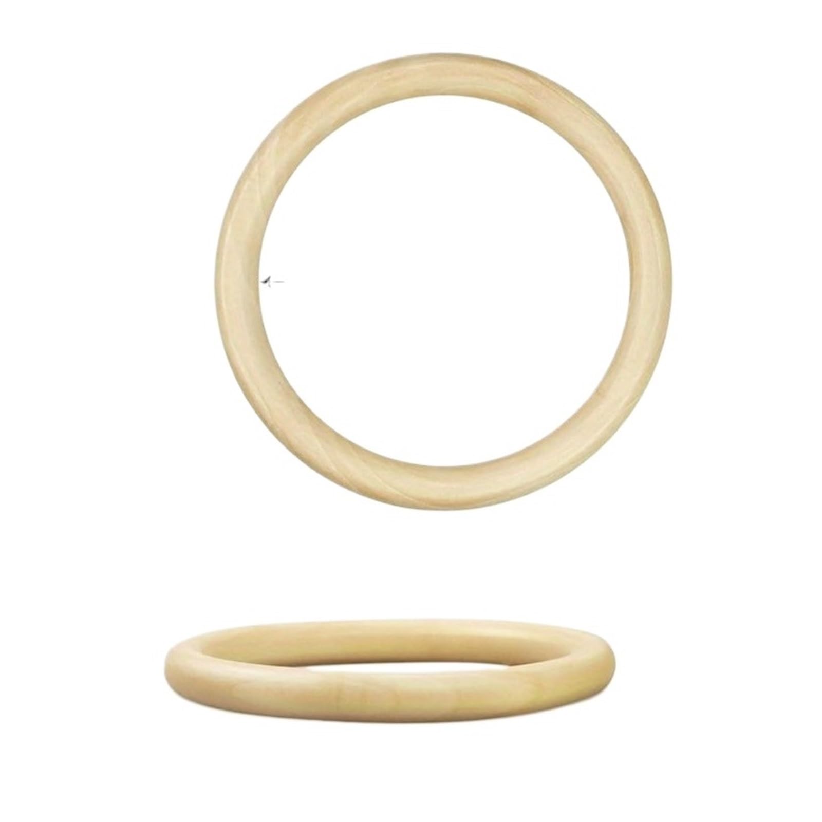 Holzringe für Handarbeiten, Unvollendete Holzringe 10 Stück,2 cm, hellgelb for Makramee, Anhänger, Anschlüsse, DIYCraftSupplies